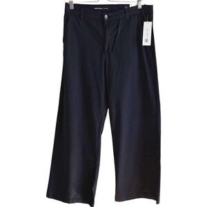 NEW AG Adriano Goldschmied Caden Low Rise Wide Leg Black Womens Pants 28